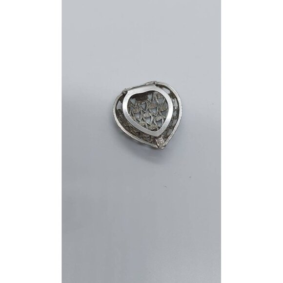 Vintage heart silver tone Celebrity‎ scarf clip - Picture 5 of 5